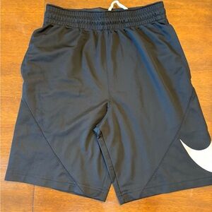 Nike Black Athletic Shorts with White Swoosh